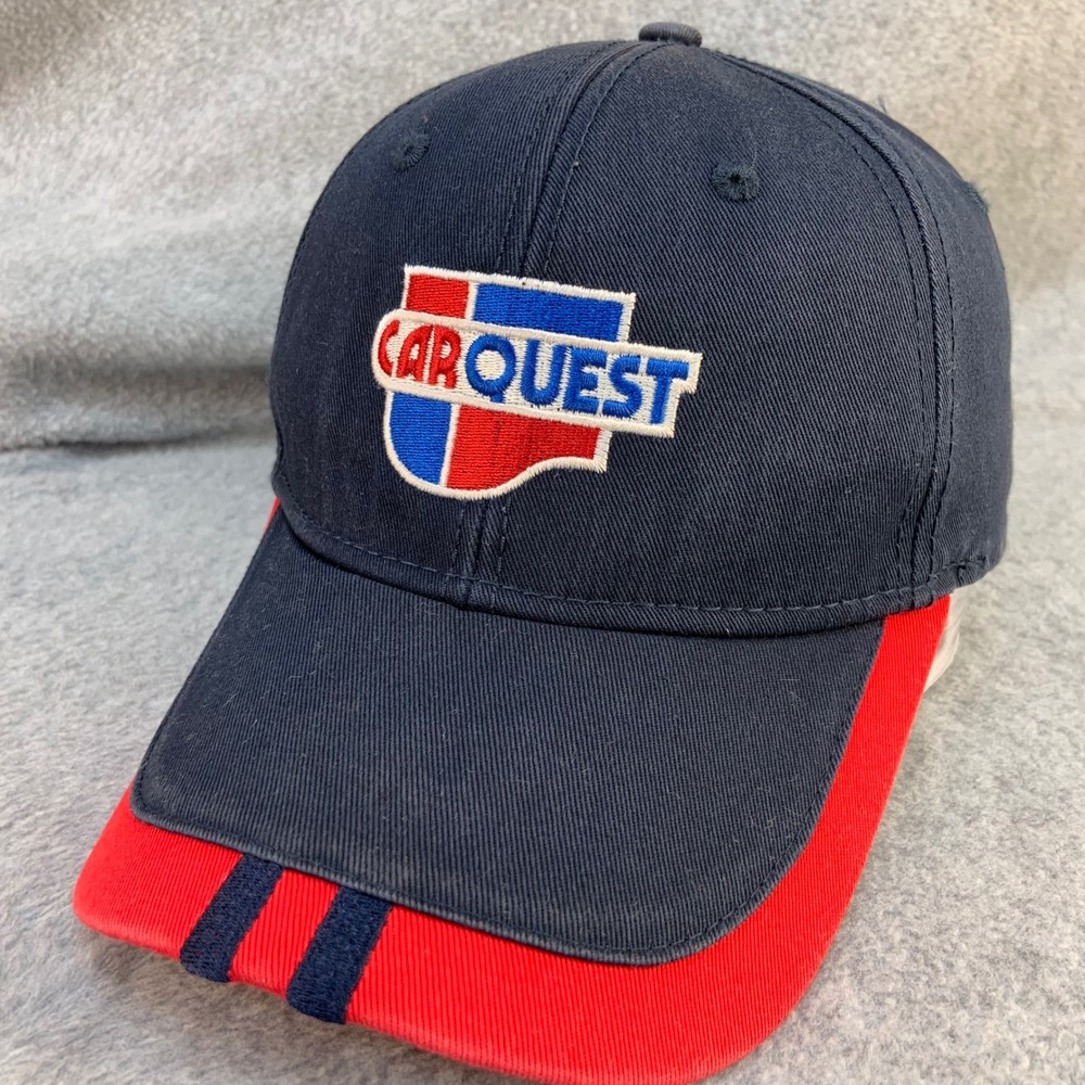 Carquest Logo Mens Navy Blue Carquest Hat Snapback Racing Stripe OSFM